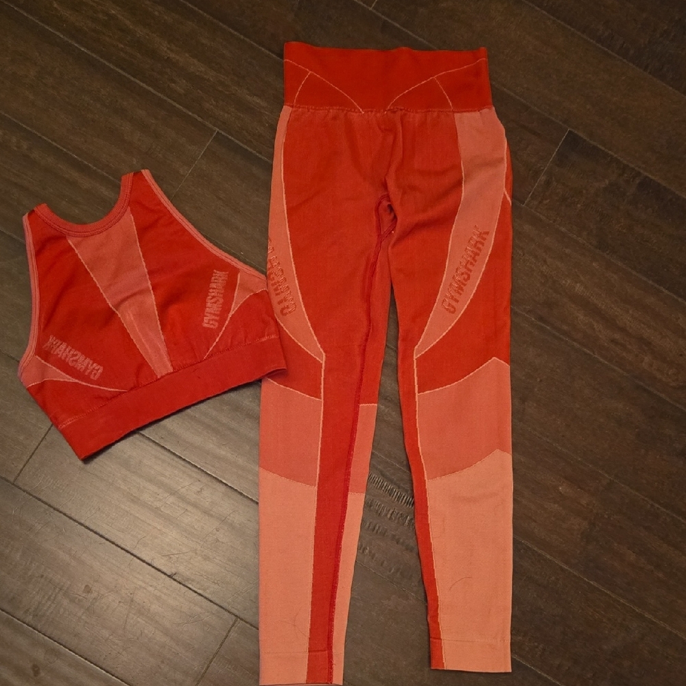 Gymshark Red Turbo Seamless Set Womens XS